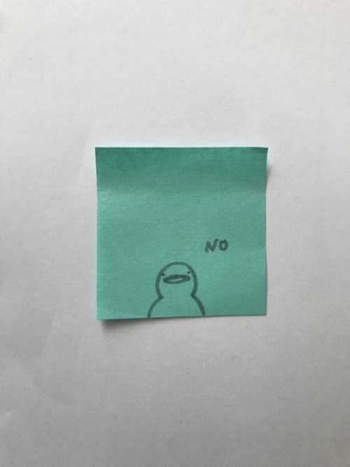a figure saying no