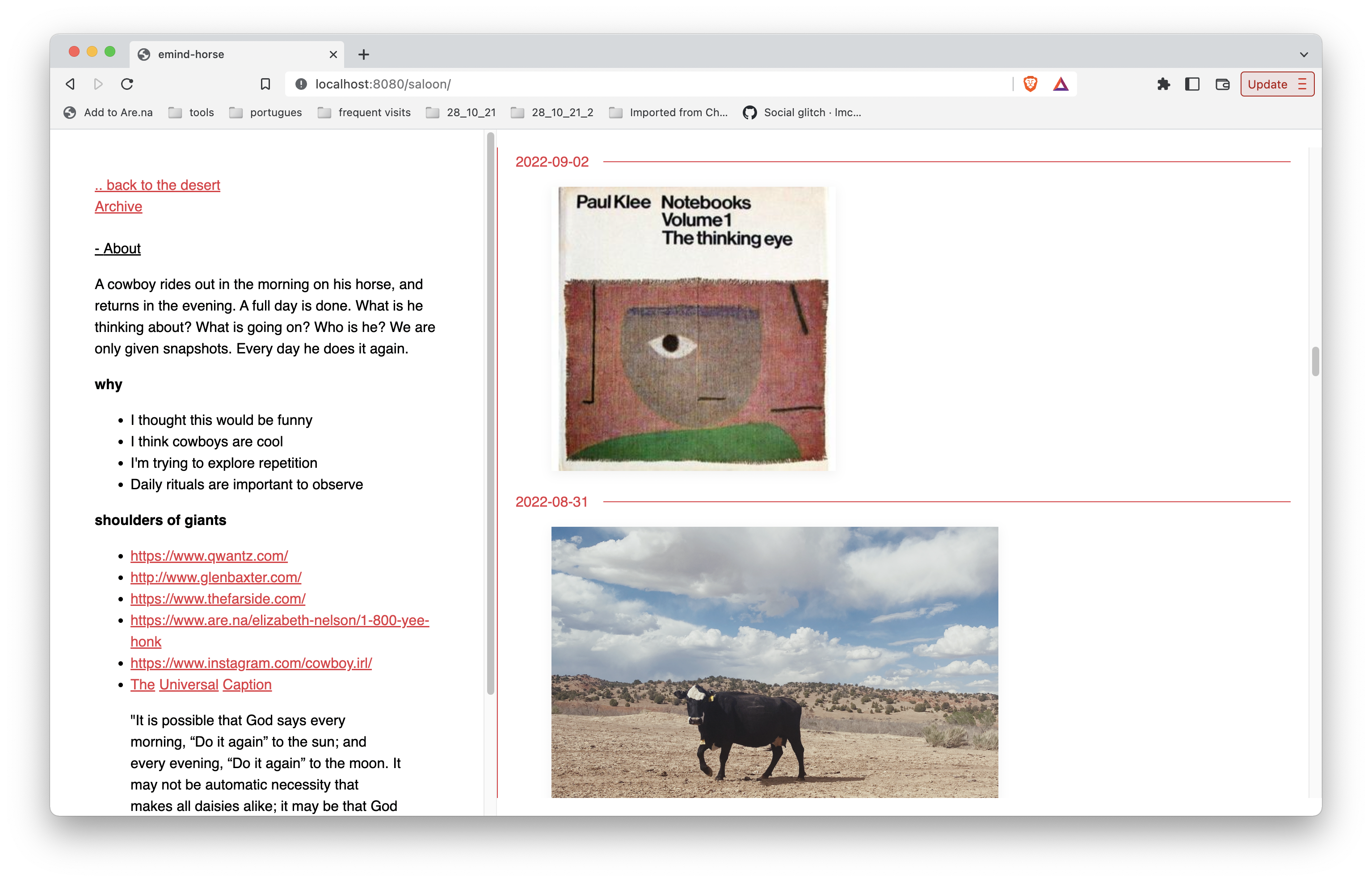 return.horse website redesign, journal with images