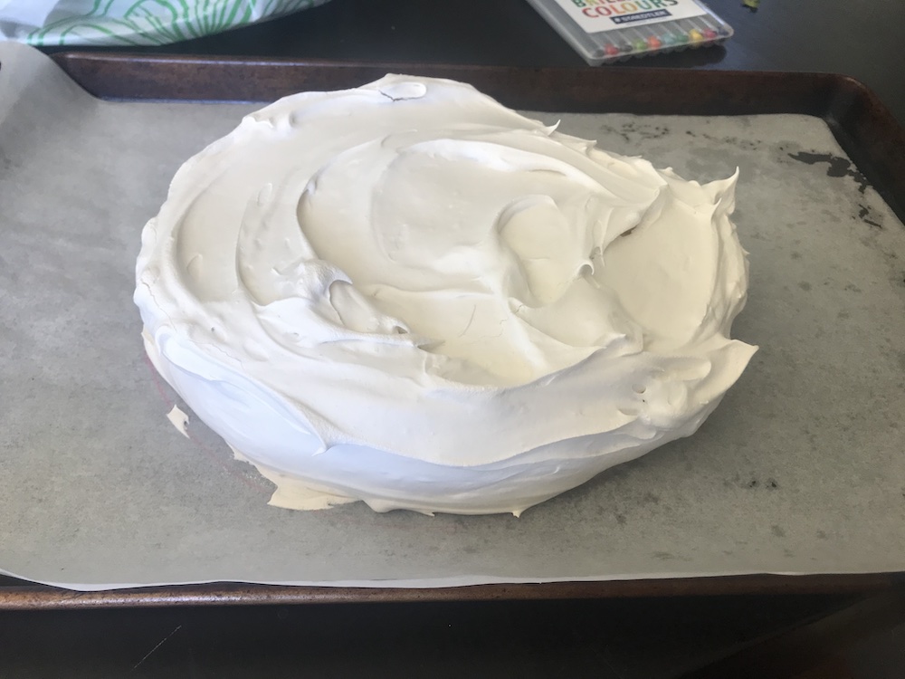 a pavlova, cooked without toppings